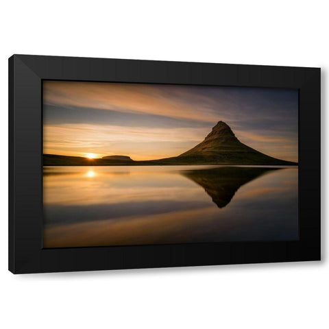 Kirkjufell Black Modern Wood Framed Art Print with Double Matting by Kruczynski, Wojciech