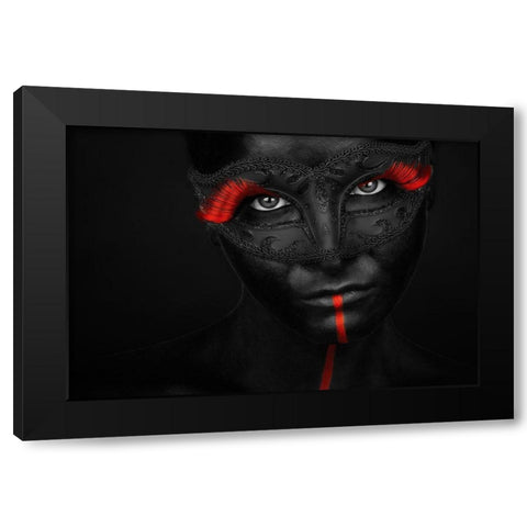 Dark Passion Black Modern Wood Framed Art Print with Double Matting by Petkov, Petko