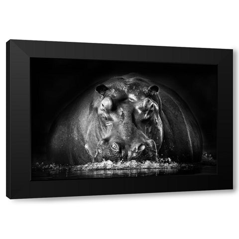 POWER Black Modern Wood Framed Art Print by Golob, Gorazd