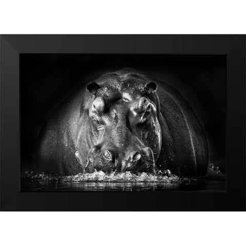 POWER Black Modern Wood Framed Art Print by Golob, Gorazd