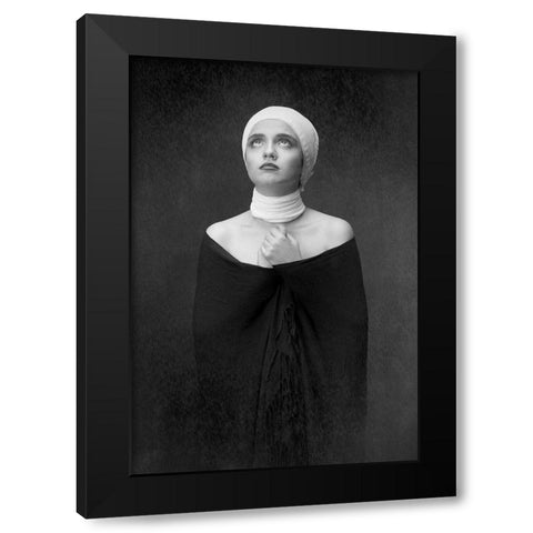 negin Black Modern Wood Framed Art Print with Double Matting by Mokhtari, Mehdi