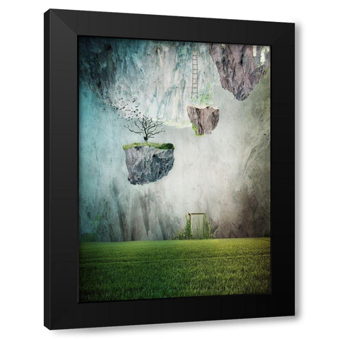 The Islands of oblivion Black Modern Wood Framed Art Print with Double Matting by Lazarska, Lucyna