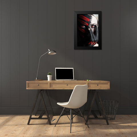 4 Elements  Fire Black Modern Wood Framed Art Print by Paza May, Tim