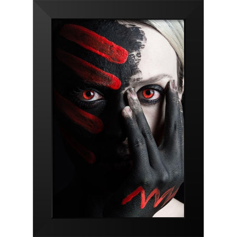 4 Elements  Fire Black Modern Wood Framed Art Print by Paza May, Tim