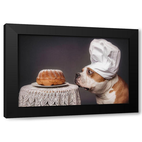 The Confectioner and his masterpiece Black Modern Wood Framed Art Print with Double Matting by Willers, Heike