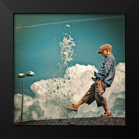 rainbows end Black Modern Wood Framed Art Print by Ambra