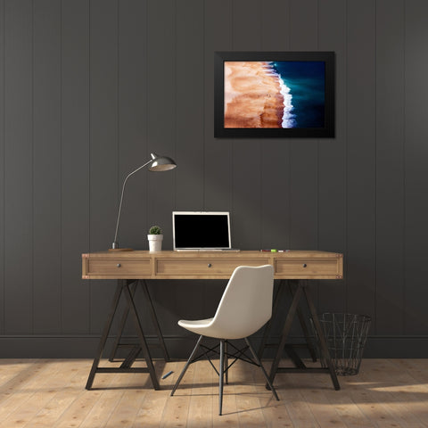 Silver Coast Black Modern Wood Framed Art Print by Cbomersphotography