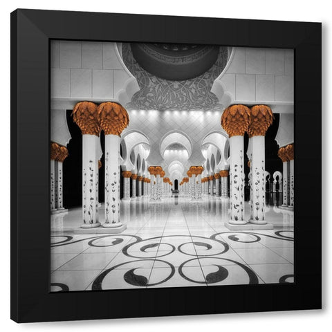 Sheikh Al Zayed Grand Mosque Black Modern Wood Framed Art Print by Cuomo, Massimo