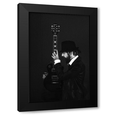 man in black Black Modern Wood Framed Art Print by Ignatova, Desislava