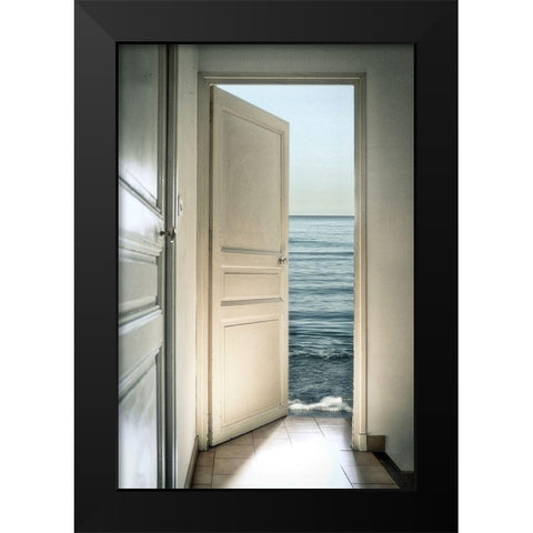 Behind the door Black Modern Wood Framed Art Print by Marcel, Christian