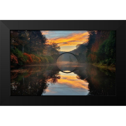 Autumn garden Black Modern Wood Framed Art Print by Browko, Krzysztof