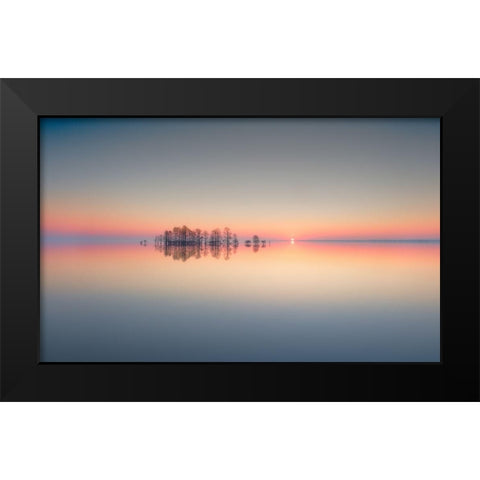 Lake Mattamuskeet Memory Black Modern Wood Framed Art Print by Yu, Liyun