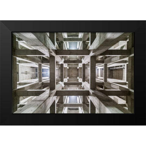 ceiling Black Modern Wood Framed Art Print by Tetsurou, Kobayashi