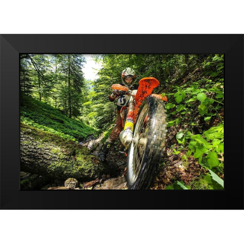 Carpath Enduro Black Modern Wood Framed Art Print by Szabo, Attila