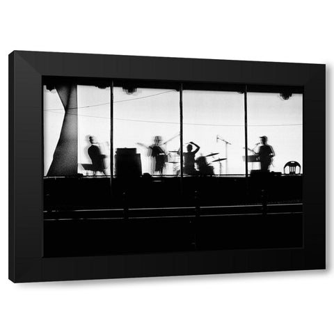 the music Black Modern Wood Framed Art Print with Double Matting by Hee Han, Dong