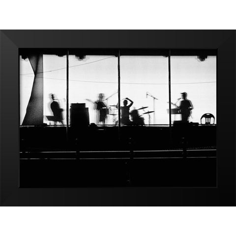 the music Black Modern Wood Framed Art Print by Hee Han, Dong