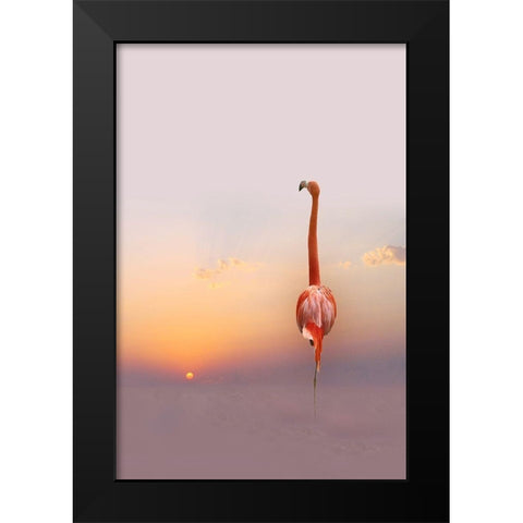 sunset Black Modern Wood Framed Art Print by Cseresnjes, Anna
