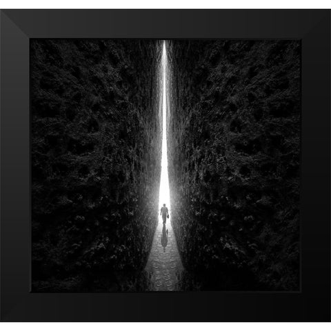 This way Black Modern Wood Framed Art Print by Almawash, Sulaiman