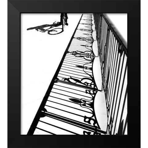 The boy on bicycle Black Modern Wood Framed Art Print by Elbar, Sara-Le