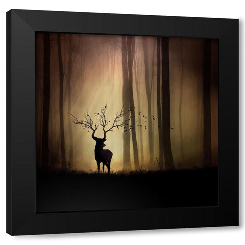 legendes dautomne Black Modern Wood Framed Art Print with Double Matting by Del Grosso, Sebastien