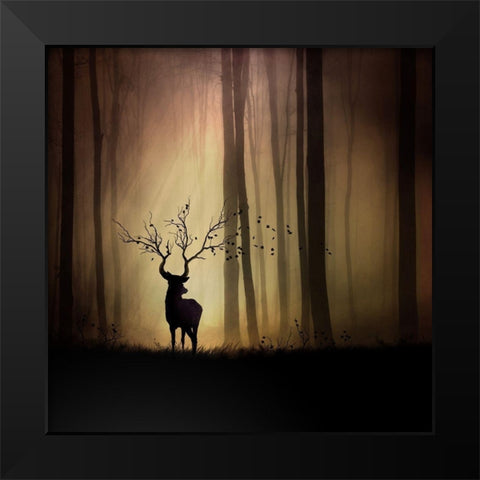 legendes dautomne Black Modern Wood Framed Art Print by Del Grosso, Sebastien