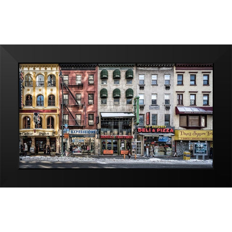 A cold day in NY Black Modern Wood Framed Art Print by Pfeiffer, Peter