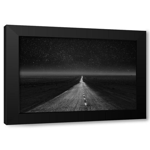 The Dark Eternal Night Black Modern Wood Framed Art Print with Double Matting by Azimaie, Asef
