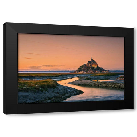 Orangine Black Modern Wood Framed Art Print with Double Matting by Ortiz, Joaquin