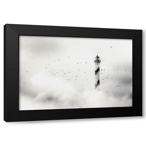 the fog Black Modern Wood Framed Art Print with Double Matting by Flour, Piet