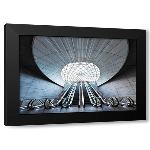 Malmo Station Black Modern Wood Framed Art Print by Lindsten, Christian