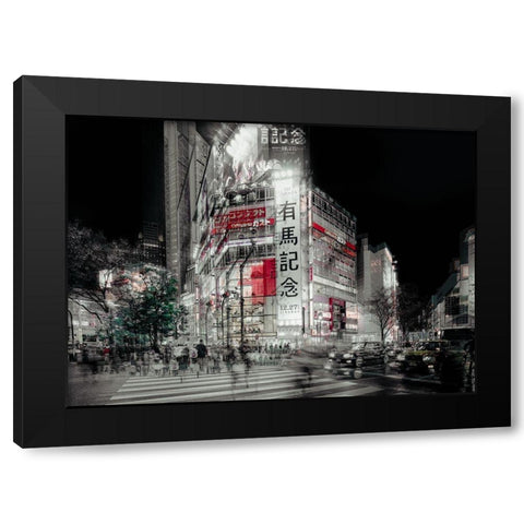 street life in Tokyo Black Modern Wood Framed Art Print with Double Matting by Chiriaco, Carmine