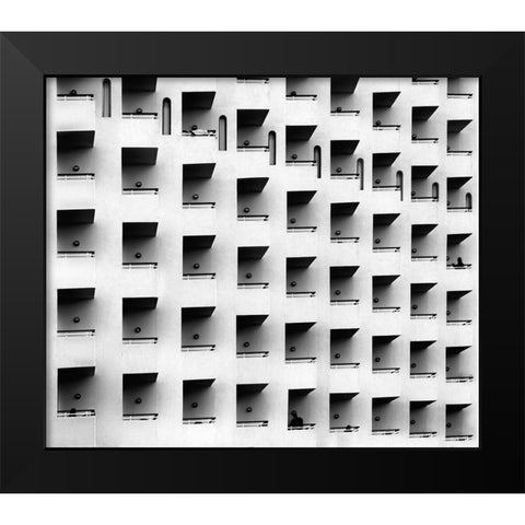 E Black Modern Wood Framed Art Print by Hernandez Tirado, Ayoze