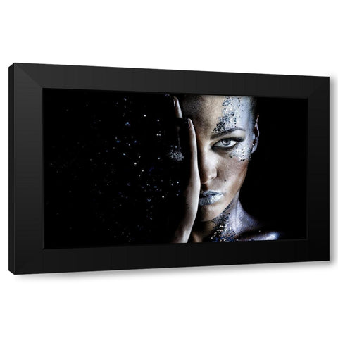 milky way Black Modern Wood Framed Art Print with Double Matting by D, Polo