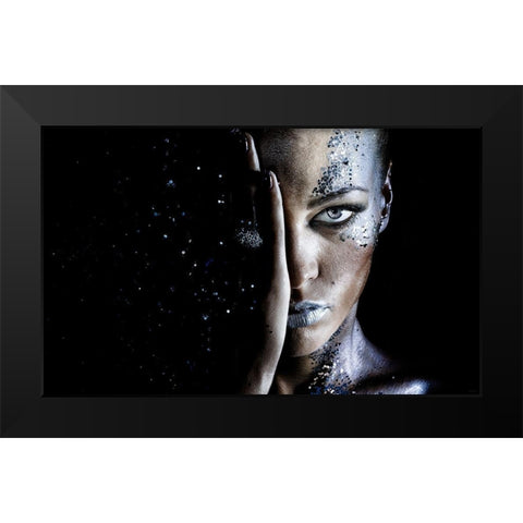 milky way Black Modern Wood Framed Art Print by D, Polo