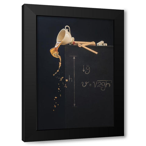 A study with free fall Black Modern Wood Framed Art Print with Double Matting by Belenko, Dina