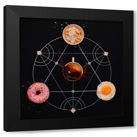 Breakfast alchemy Black Modern Wood Framed Art Print by Belenko, Dina