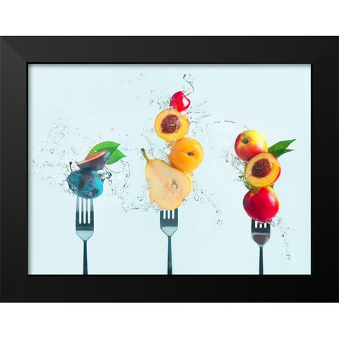 Making fruit salad Black Modern Wood Framed Art Print by Belenko, Dina