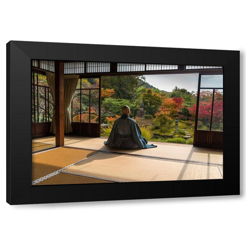 MAÂ©ditation Black Modern Wood Framed Art Print by Pelissier, Marc