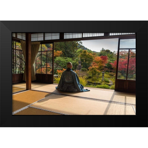 MAÂ©ditation Black Modern Wood Framed Art Print by Pelissier, Marc