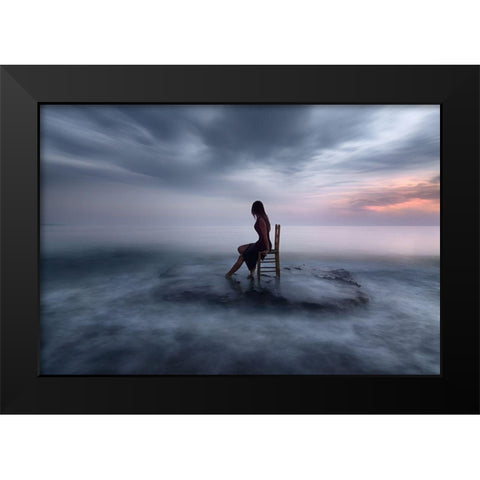 Of Tide and NightFall Black Modern Wood Framed Art Print by Kaimaki, Maria