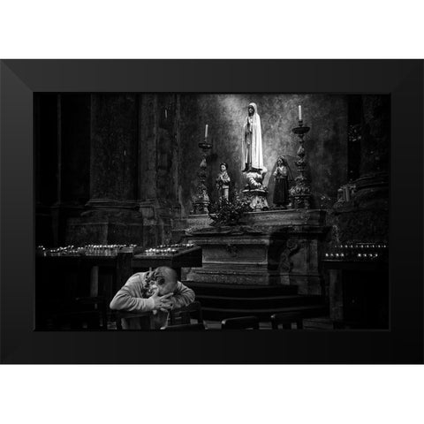 The Illuminated Black Modern Wood Framed Art Print by Alves, Fernando