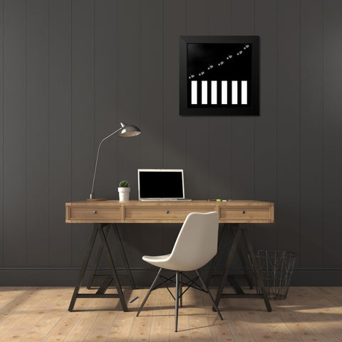 the man with the wooden walking stick Black Modern Wood Framed Art Print by Flour, Piet