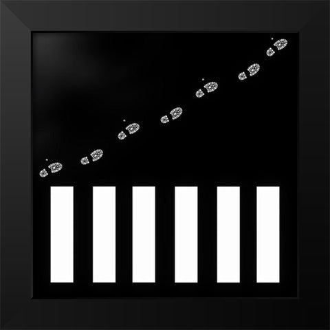 the man with the wooden walking stick Black Modern Wood Framed Art Print by Flour, Piet