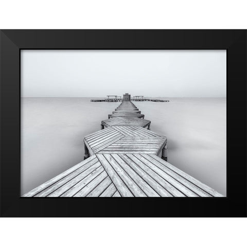 The Pier Black Modern Wood Framed Art Print by Garci, Xavier