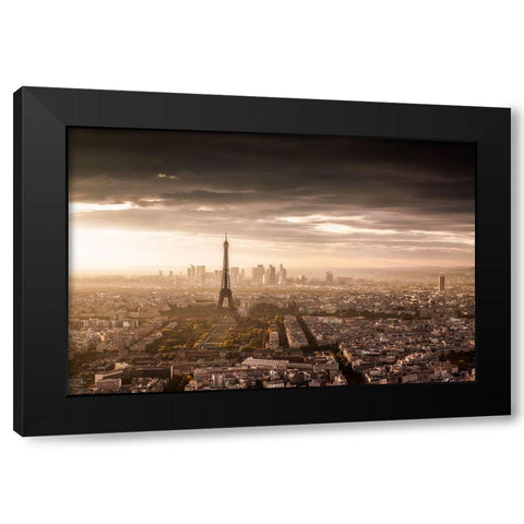 PARIS MAGNIFICENCE Black Modern Wood Framed Art Print with Double Matting by Marx, Jaco