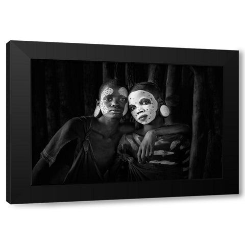 Friends Black Modern Wood Framed Art Print with Double Matting by Beut, Jose