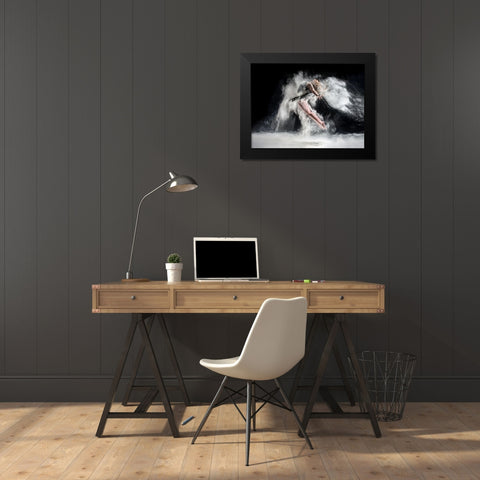Frenzy Black Modern Wood Framed Art Print by Pentony Ma, Pauline