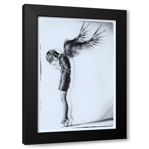 Fallen Angel Black Modern Wood Framed Art Print by Kiyota, Daisuke