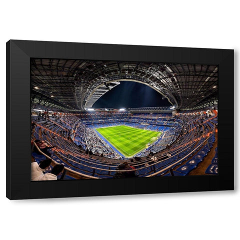 Santiago BernabAÂ©u Black Modern Wood Framed Art Print with Double Matting by M. Garcia, Jesus