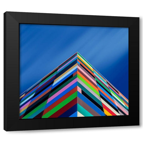 Color Pyramid Black Modern Wood Framed Art Print with Double Matting by Novillo, Alfonso